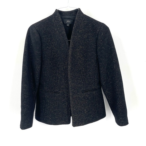 J.Crew Going Out Tinsel Tweed Blazer Black Lurex - Picture 6 of 11